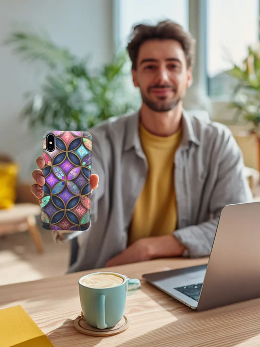 SLVGO Чехол на Apple iPhone XS, X прикольный, голубой, фото 7