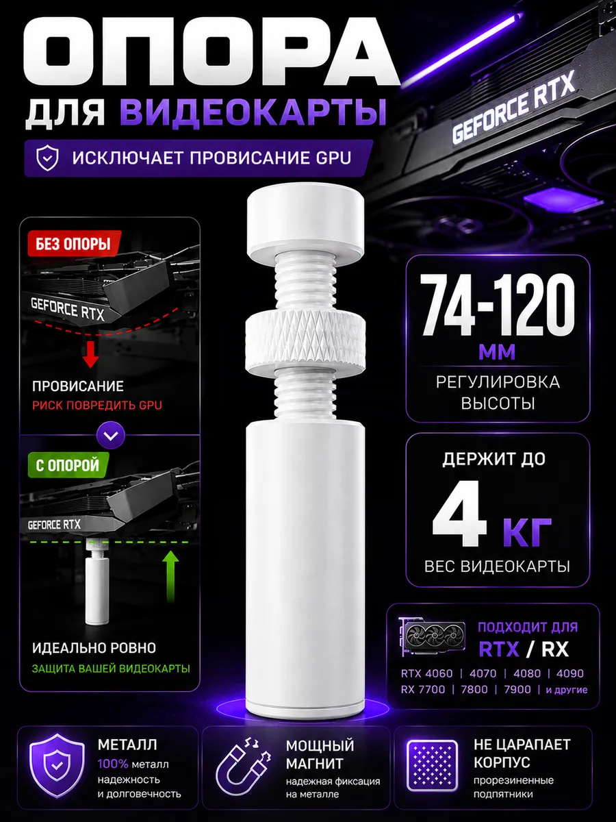 Подставка для видеокарты вертикальный с магнитом