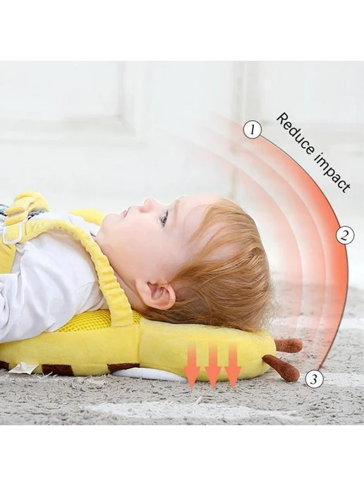 Нет бренда Подушка безопасности для защиты головы, детский защитный, желтый, фото 2