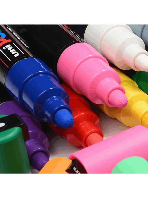 Маркеры для метки пчелиных маток Uni Posca PC-5M ( набор 5 цветов, Япония), черный, фото 7