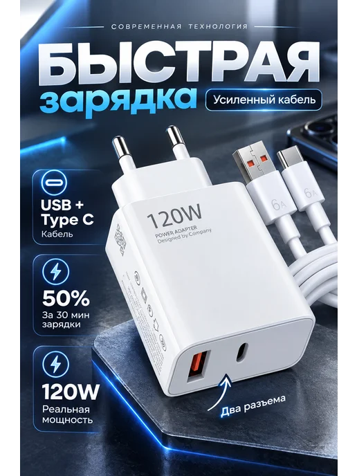 Adapteroff быстрая зарядка 120W, 120 Вт