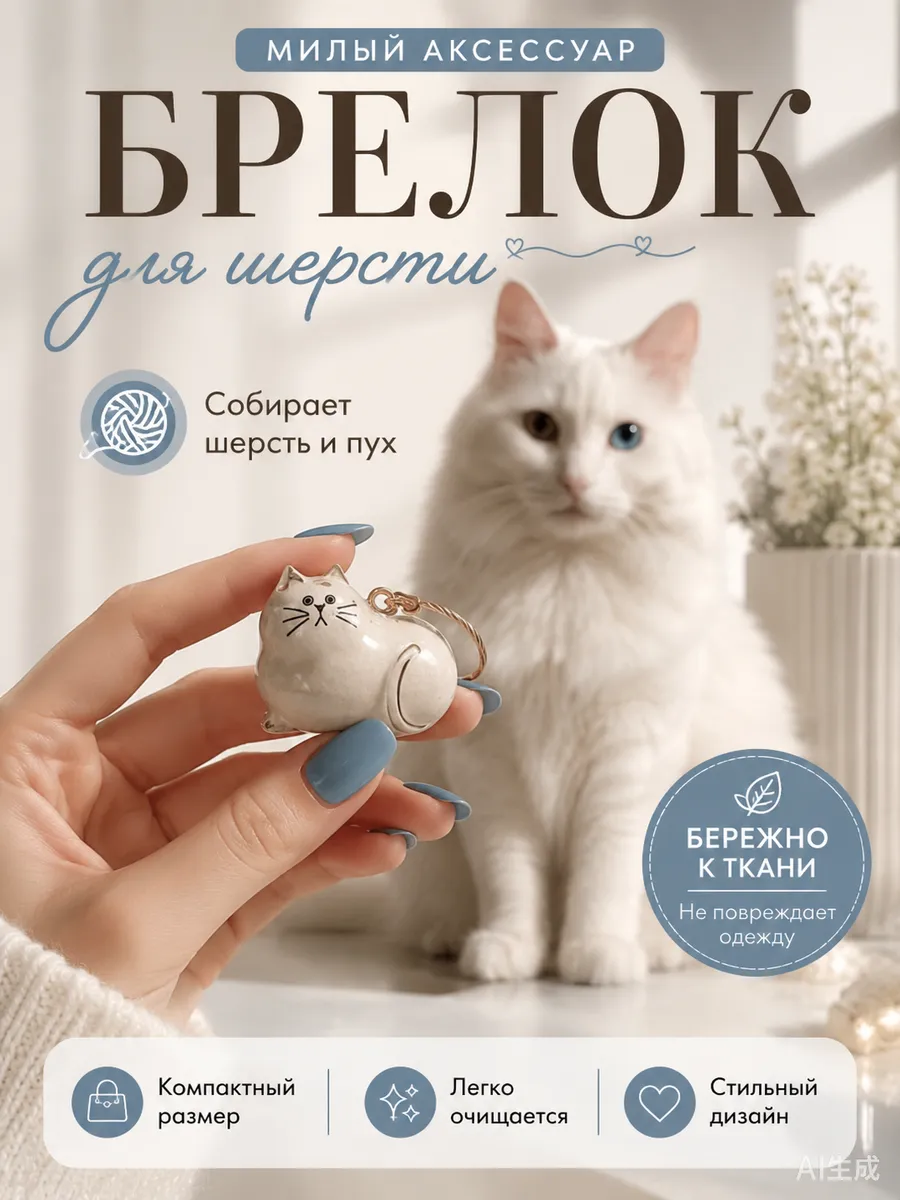 брелок для шерсти кота