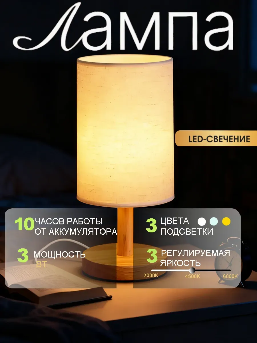 настольная лампа для спальни с абажуром