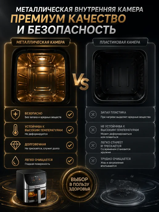 Tinton Life Аэрогриль с двумя тэнами,8 литров, черный, фото 7