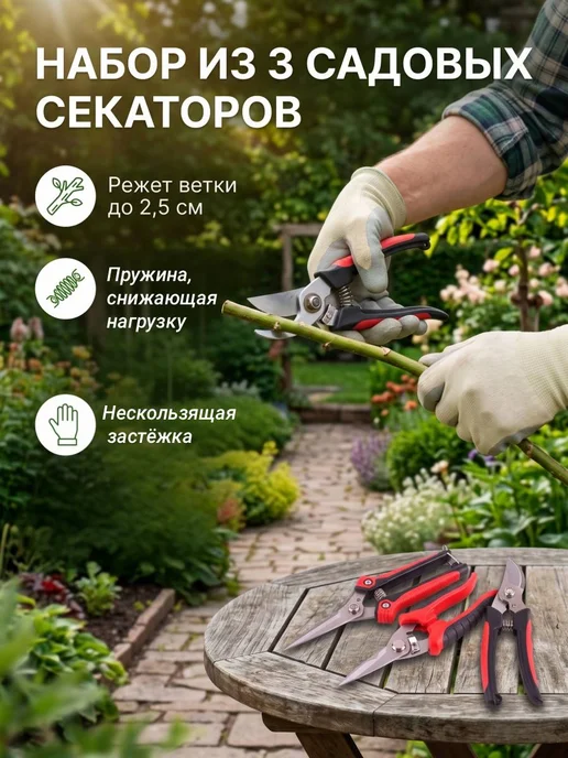 Секаторы садовые ручные набор флористические, вариант