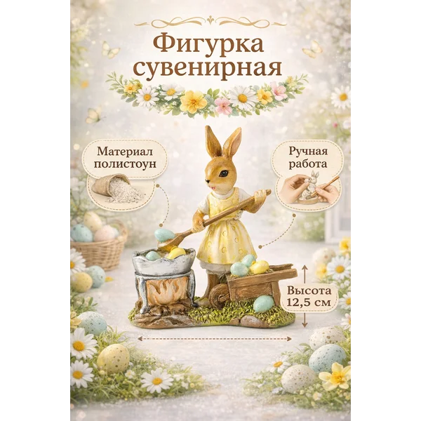 Сувенир полистоун Зайка в жёлтом платье