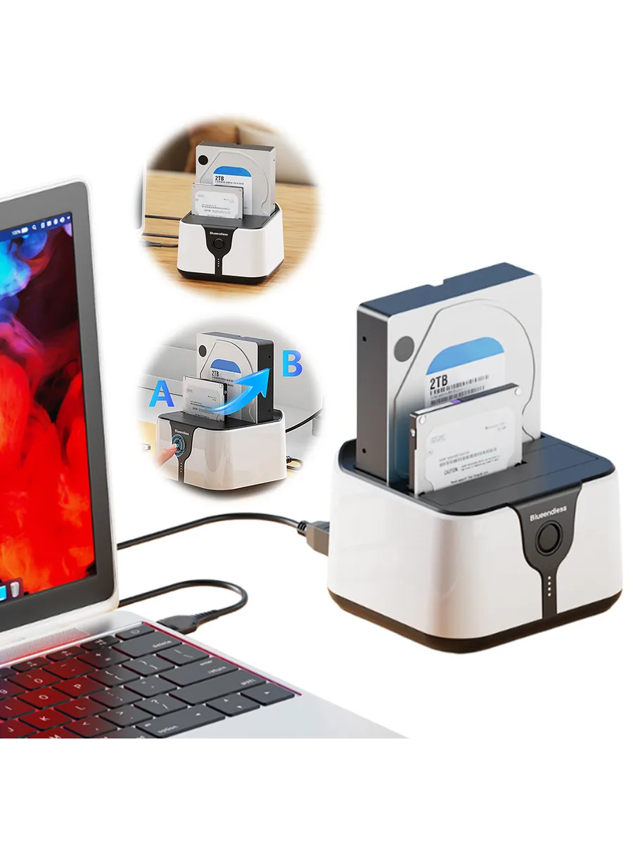 Двухдисковый SATA док-станция USB 3.0 для HDD с клонирование