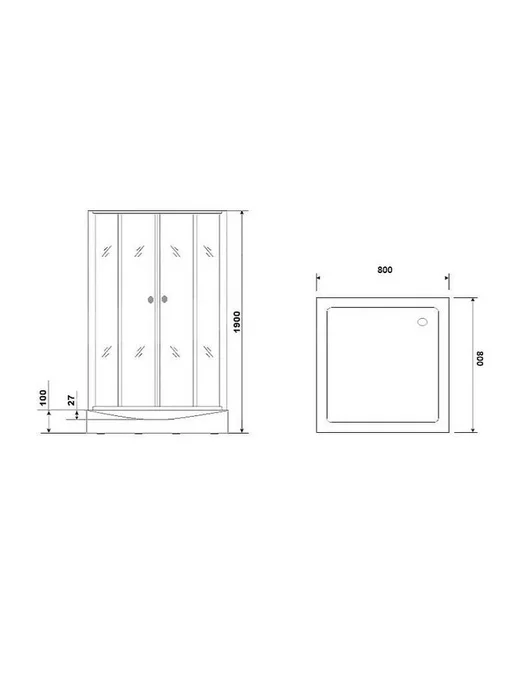 PARLY Душевая кабина Frost 80x80 без гидромассажа, черный, фото 2