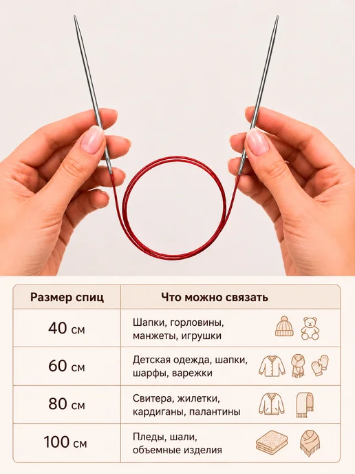 artland Спицы для вязания круговые 40 см, серый, фото 5