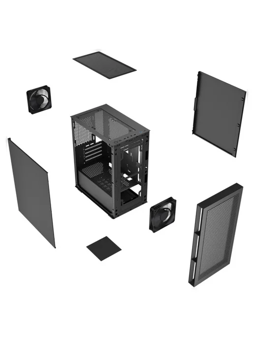 Powercase Компьютерный корпус Mistral SM01 SI, черный, черный, фото 8