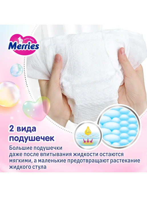 MERRIES Мериес (Merries) Подгузники для новорожденных (до 5 кг) 68 ш…, 5 кг, фото 4