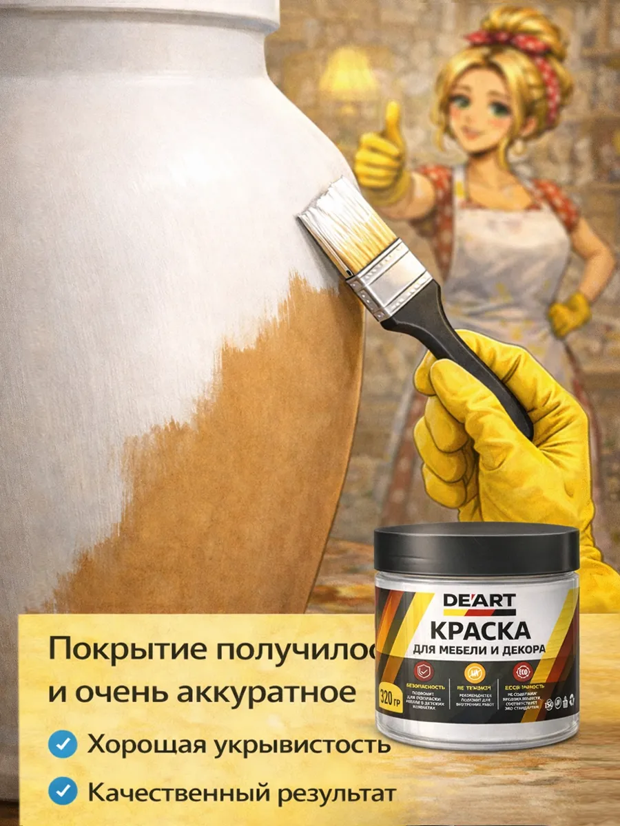 Краска для мебели меловая белая матовая фото 5