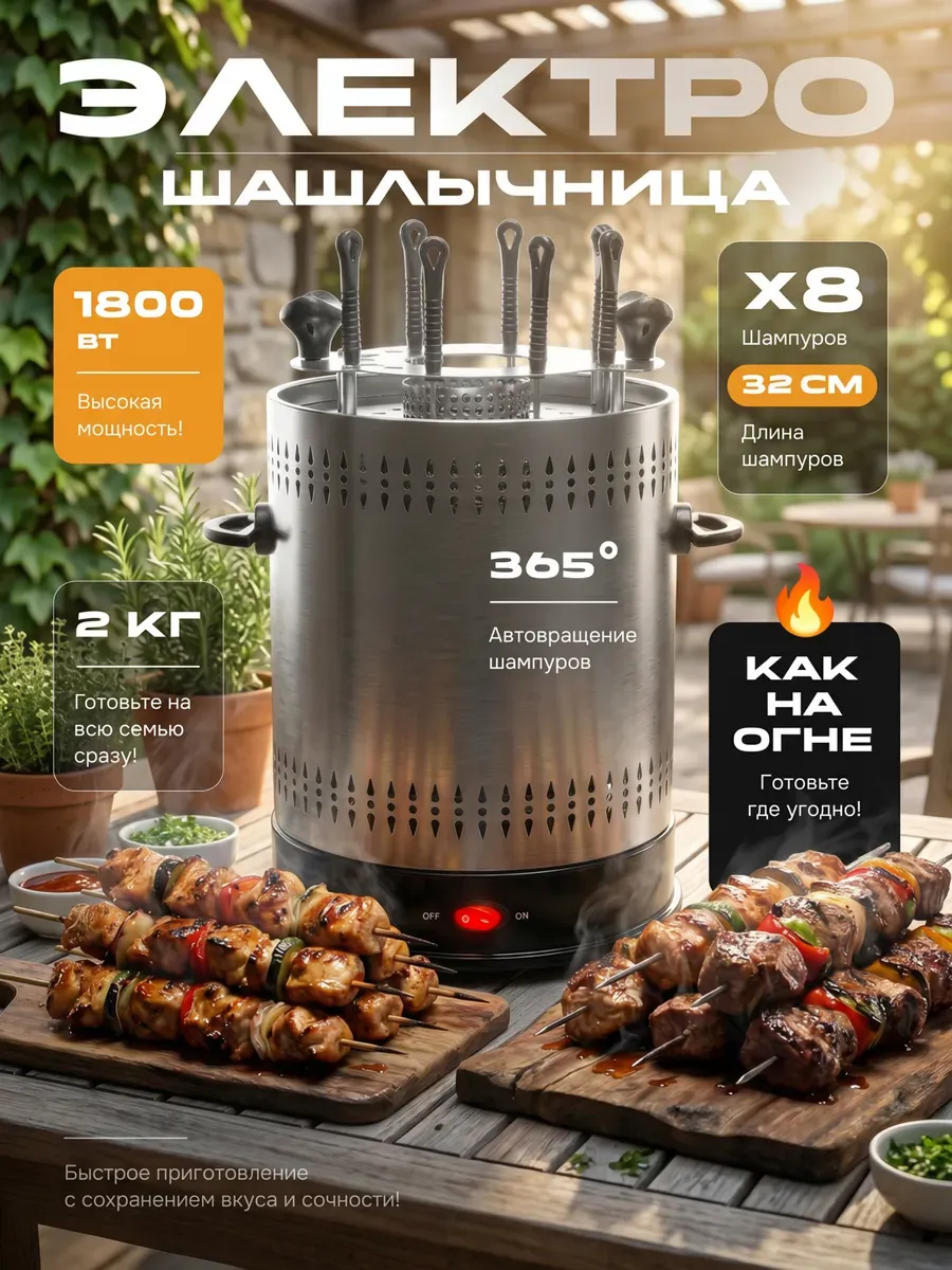 Электрическая шашлычница для дома, электрошашлычница