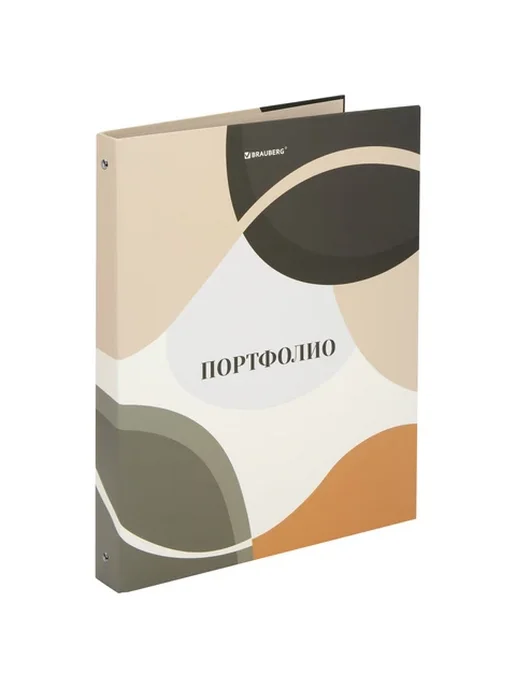 Папка-портфолио BRAUBERG 4 кольца, 20 файлов, А4, розовая, желтый, фото 2