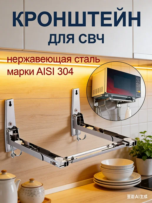 Кронштейн складной для СВЧ микроволновки, серый