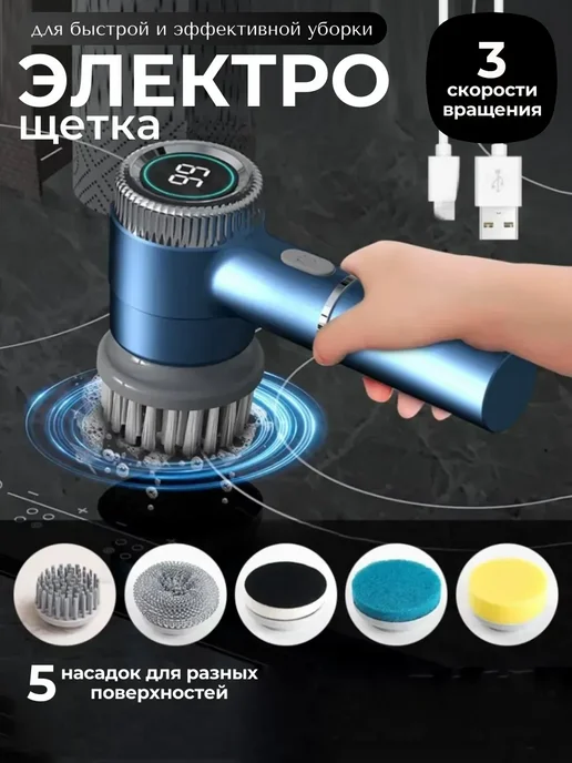 Уют home Щетка с насадками, синий