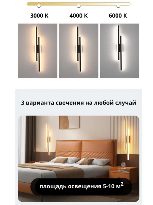 WaySty Светильник настенный бра светодиодный LED, черный, фото 2