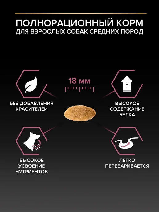 Сухой корм PRO PLAN Кожей для собак, средние, чувствительное пищеварение, 14,1 кг, фото 4