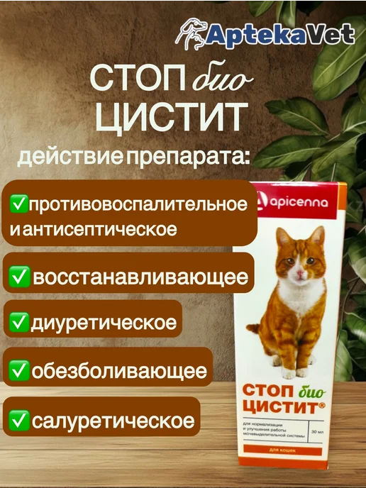 Стоп-цистит био суспензия для кошек (30 мл), 30 мл, фото 3