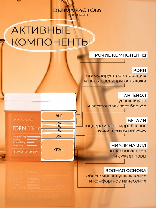DERMA FACTORY Пэды PDRN 1% Toner Pad, 90 шт, 90 шт, фото 3