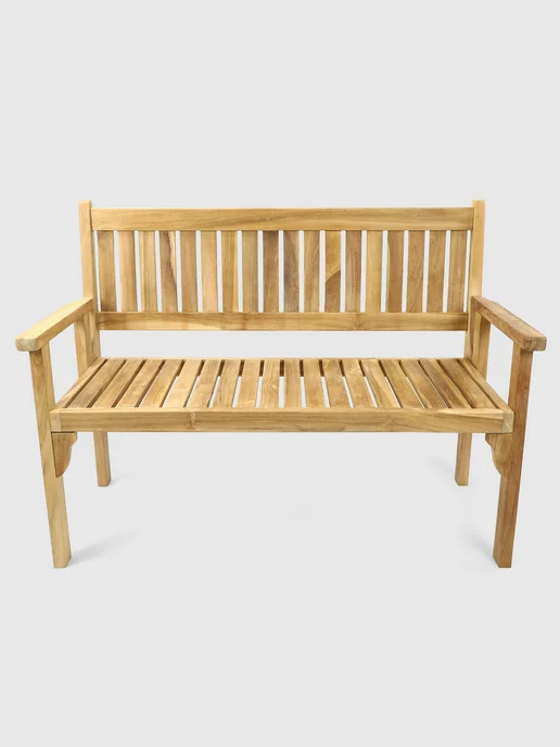 Скамейка садовая складная двухместная тик 128х58х93 см, 58x93 см, фото 4