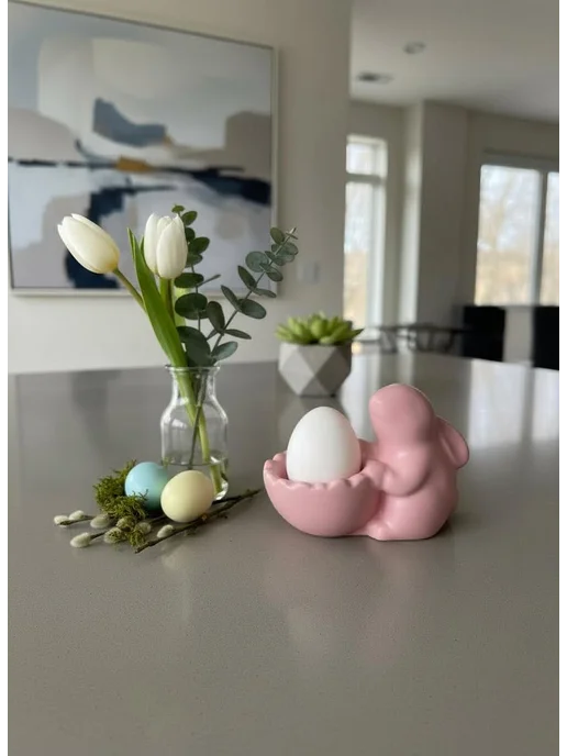 AMALA HOME Подставка для яиц пасхальная кролик розовый, розовый, фото 8