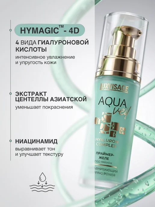 LUXVISAGE Праймер желе под макияж выравнивающий AQUA veil, голубой, фото 5