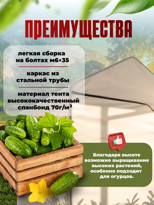 Теплица с каркасом и чехлом Домик 4 метра, 4 м, фото 3