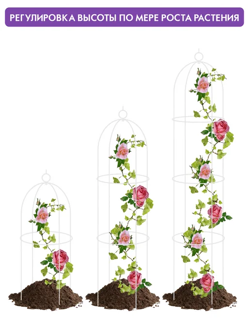Garden Show Опора садовая для вьющихся растений КУПОЛ, белая 190см, белый, фото 2