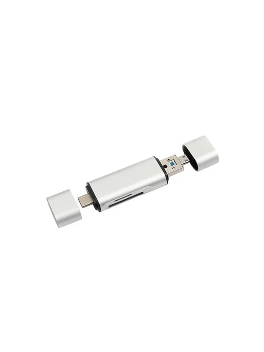 Картридер TF, SD - USB2.0 - Type-C - MicroUSB, черный, фото 2
