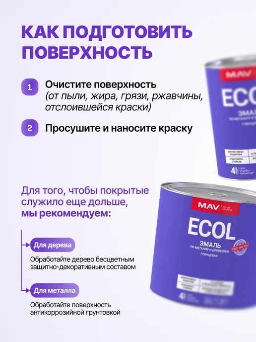 MAV Эмаль по металлу и древесине ПФ 115 алкидная, 2,4 л, 2,4 л, фото 8