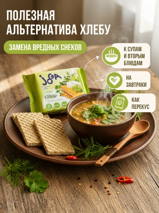ТМ JOGA злаковые вафельные хлебцы с творогом и кавказскими травами, вариант, фото 4