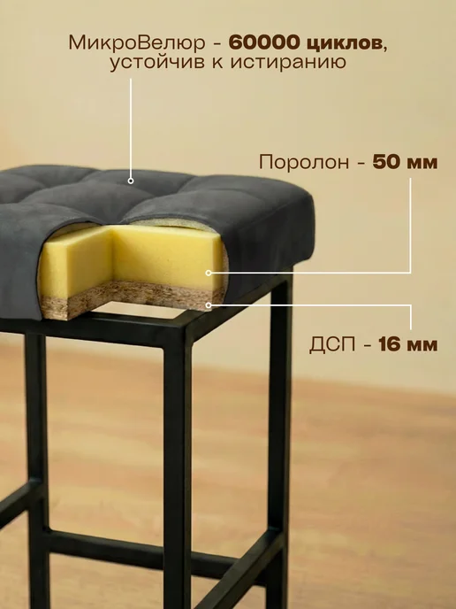 МФ "САН" Табуретки для кухни с мягким сидением 4 шт, 4 шт, фото 3