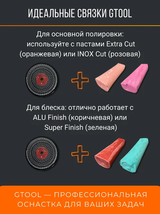 GTOOL Джинсовый круг для полировки 150 мм, черный, фото 4
