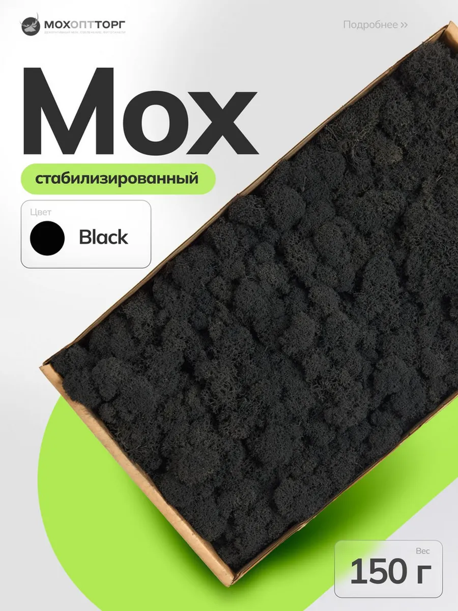 Мох стабилизированный Черный 150 гр