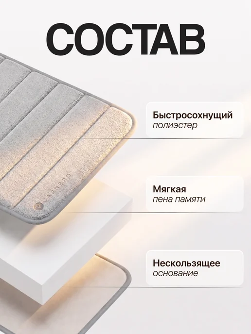 Carnero Коврик для ванной и туалета квадратный 80х80 см, 80x80 см, фото 6