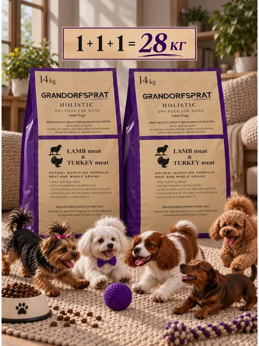 Сухой корм GRANDORFSPRAT для собак, мелкие, 28 кг, фото 2