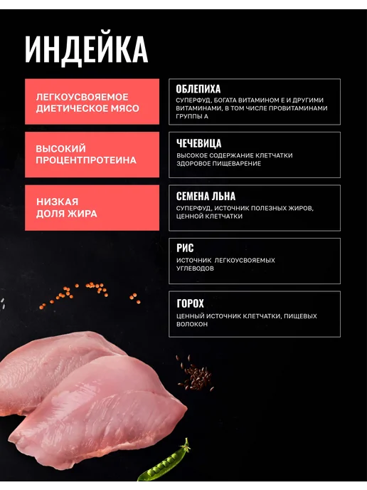 Сухой корм Одно Мясо Малых для собак, индейка, мясо, 0,8 кг, фото 2