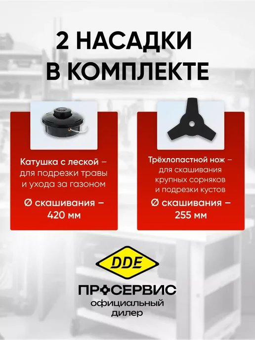DDE Триммер для травы электрический садовый ЕТ1500R, вариант, фото 2