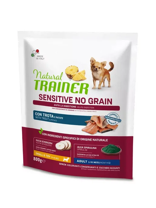Сухой корм Natural Trainer Grain для собак, мелкие, чувствительное пищеварение, 0,8 кг, фото 2