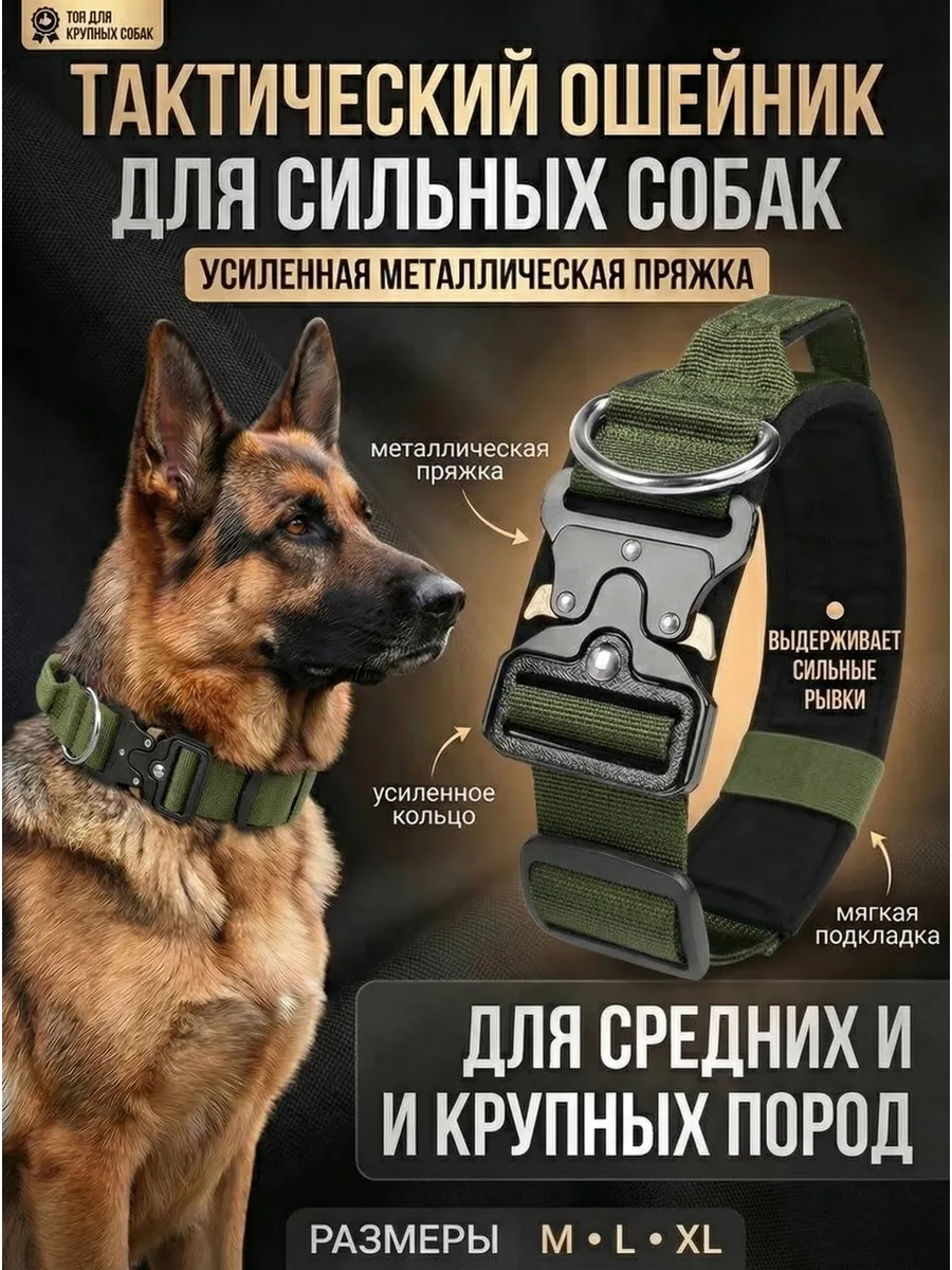 Ошейник для собак средних и крупных пород усиленный