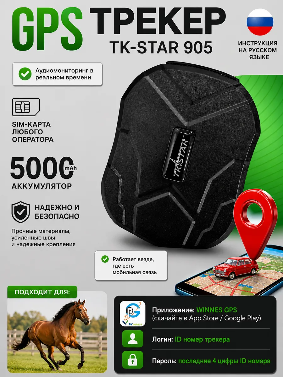 GPS трекер для автомобиля, животных