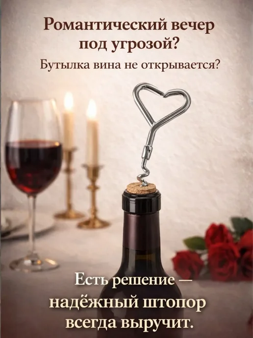 АЛ01 Штопор для открывания пробок различных винных бутылок, серый, фото 3