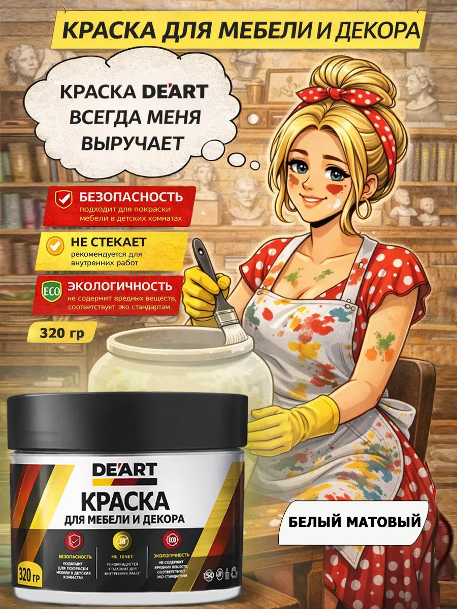 Краска для мебели меловая черный