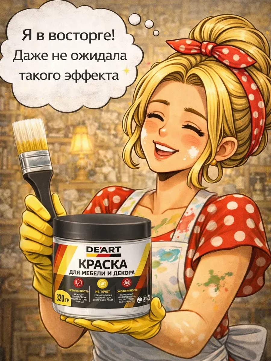 Краска для мебели меловая светло-серый фото 7