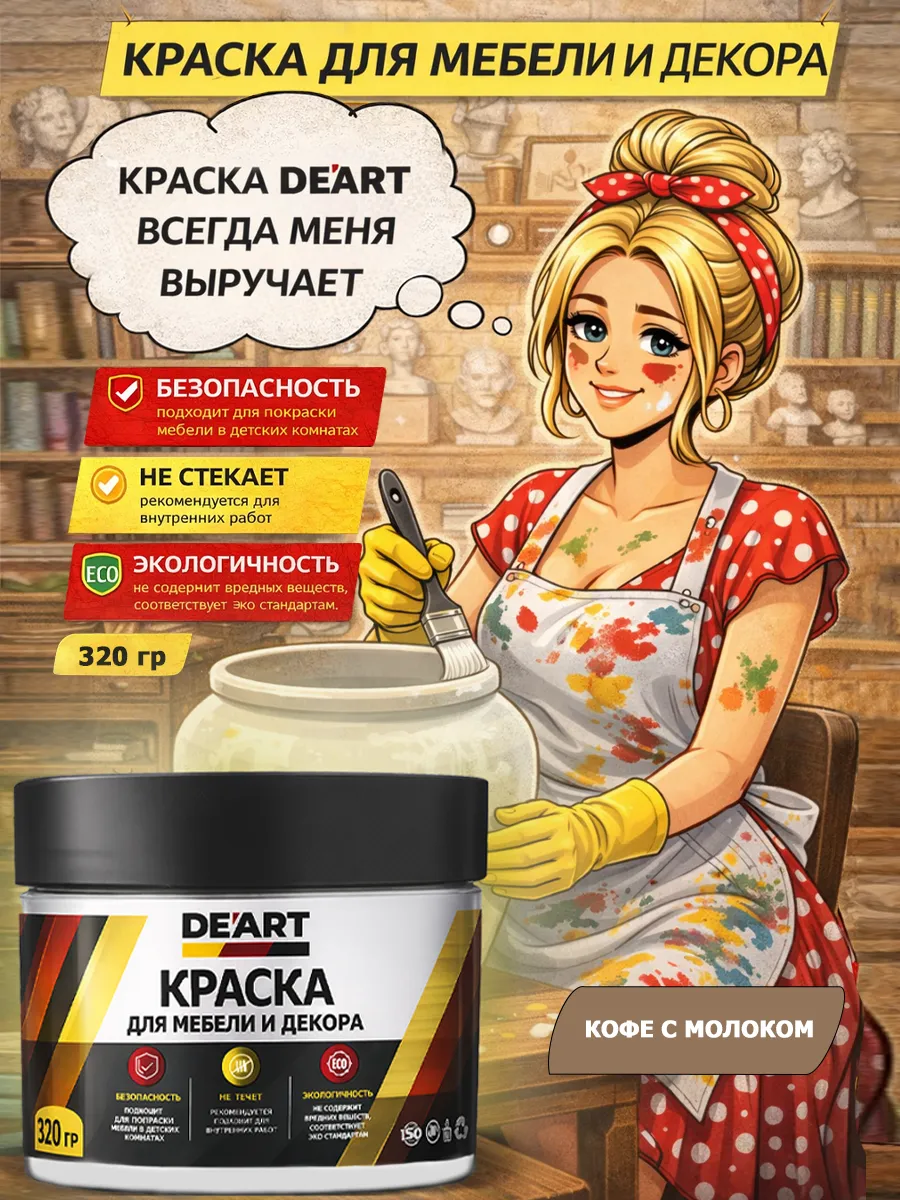 Краска для мебели меловая кофе с молоком