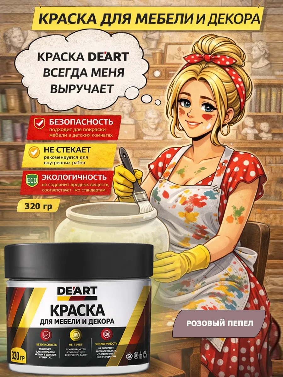 Краска для мебели меловая розовый пепел