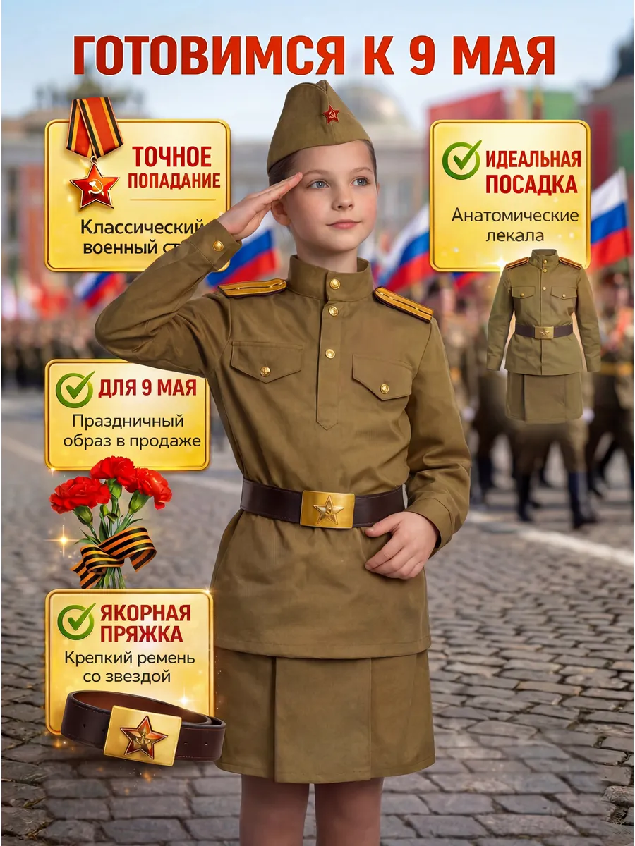 Военная форма карнавальный костюм солдата 9 мая