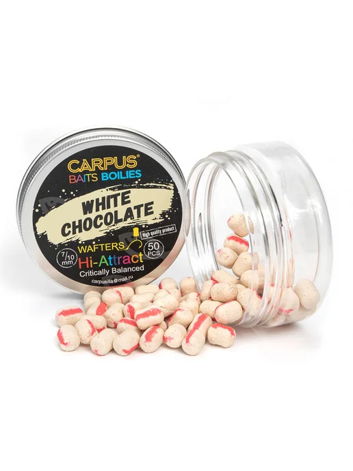 CARPUS BAITS Вафтерсы Белый шоколад 12x14 мм, 7x10 мм, фото 3