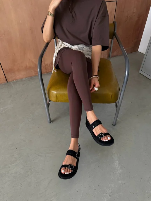 Only Shoes Босоножки сандалии летние без каблука, черный